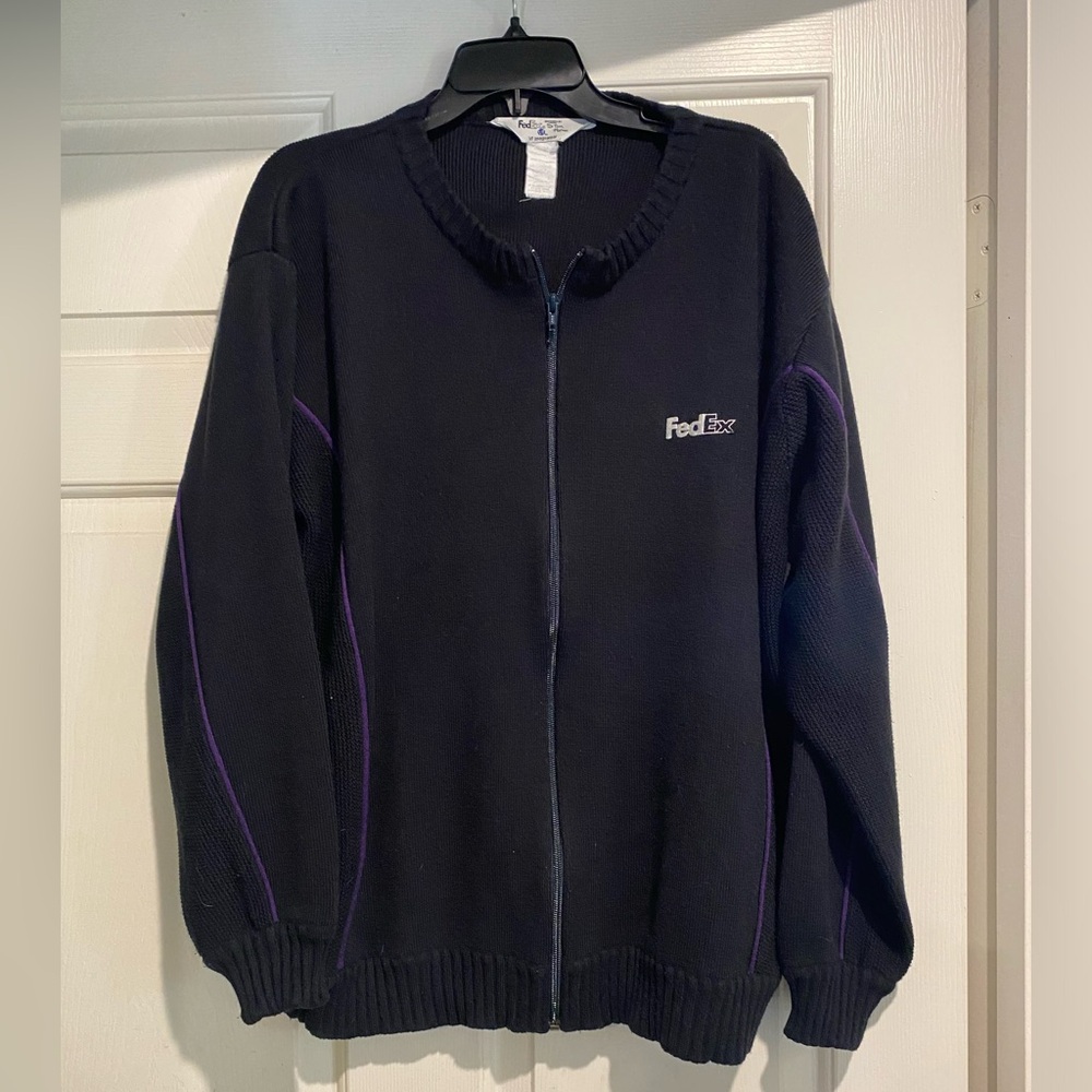 💥FedEx sweater Stan Herman full zipper men’s XL